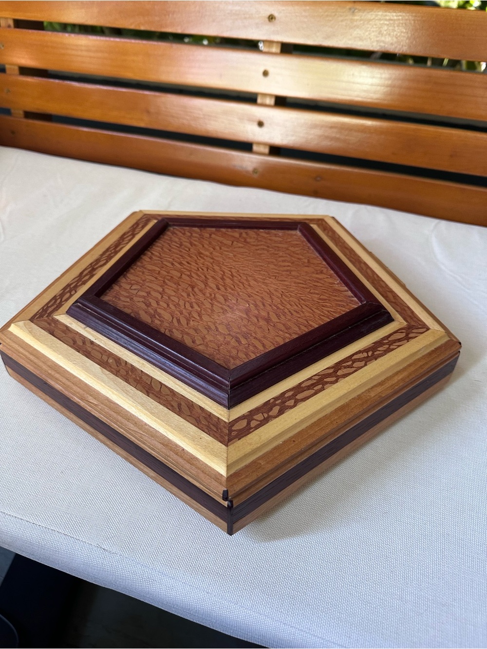 Handcrafted Pentagonal Wood Box